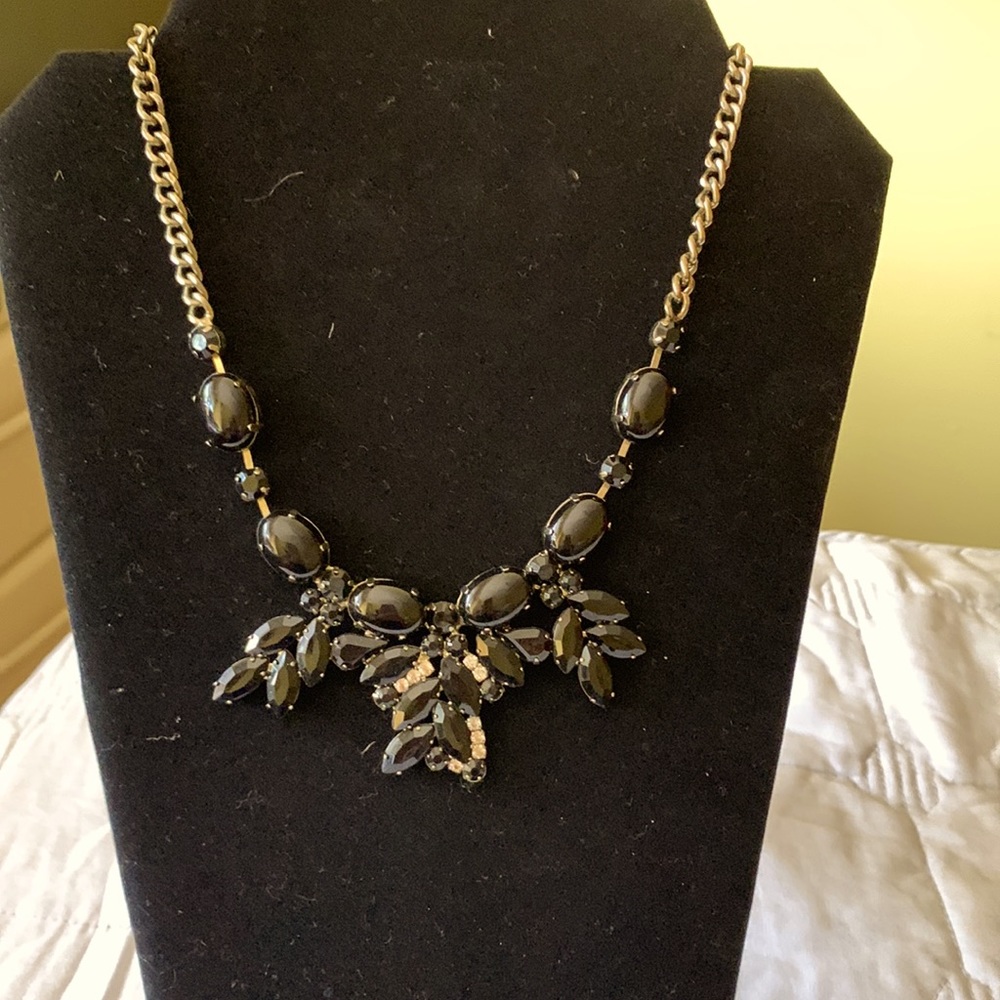J. Crew Black Stone Statement Necklace